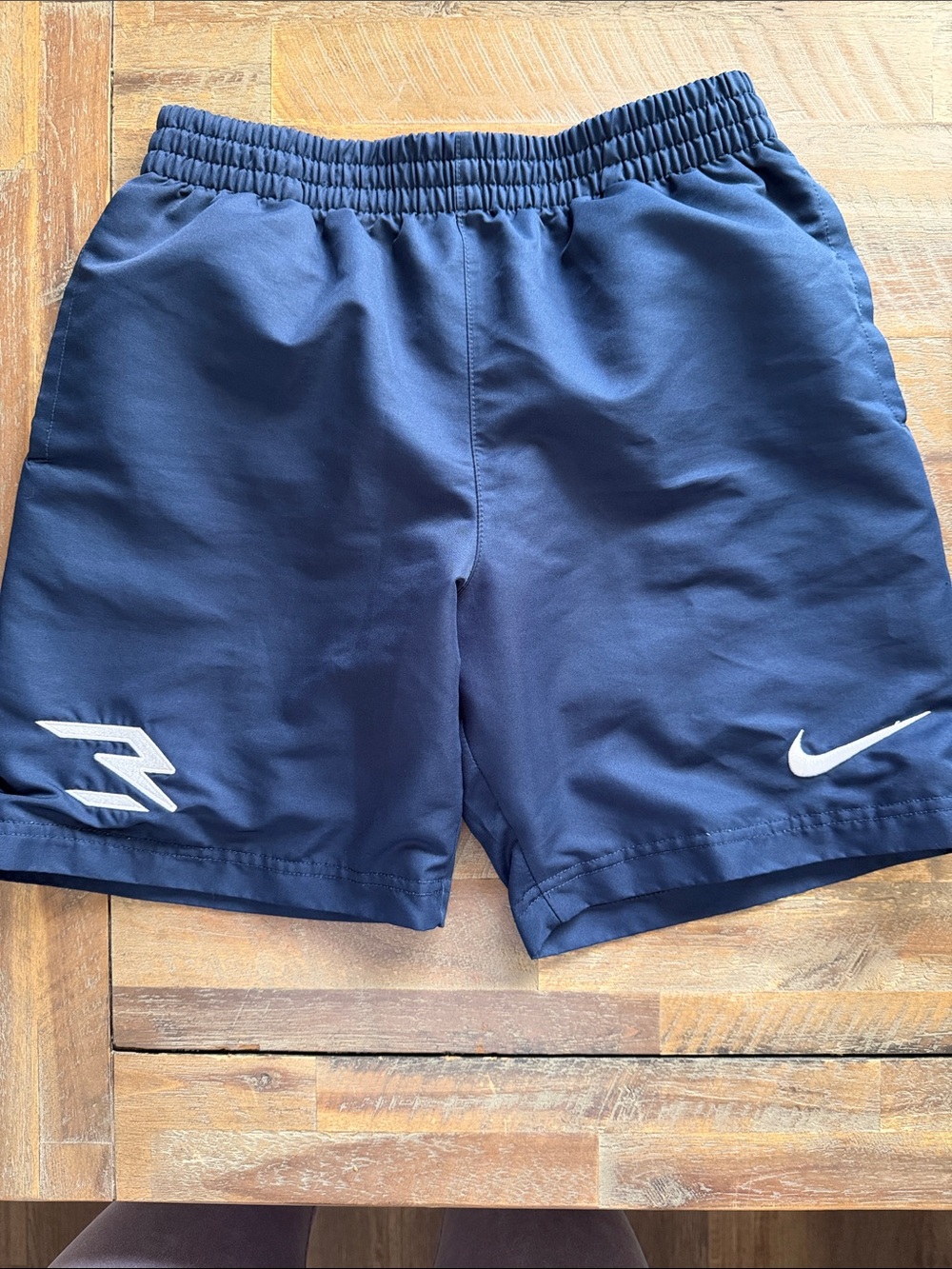Nike Men’s Dark Blue Athletic Shorts with White Logos